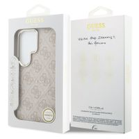 Guess Cover Posteriore 4G Leather con MagSafe Samsung Galaxy S26 Ultra - Gold Edge - Pink