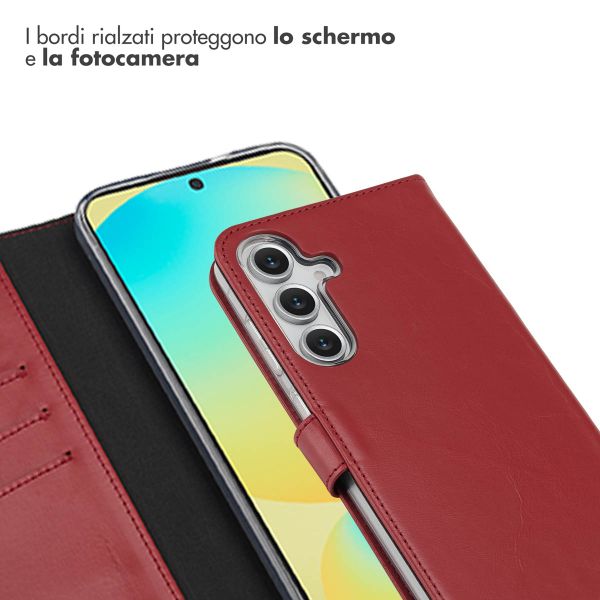 Selencia Cover a libro in vera pelle Samsung Galaxy S25 FE - Rosso