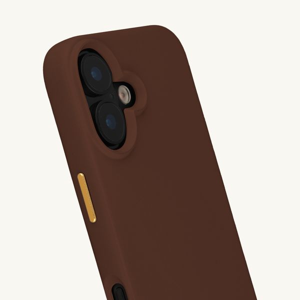 Selencia Cover posteriore Rivièra con MagSafe con ganci rimovibili Apple iPhone 16 - Choco Brown