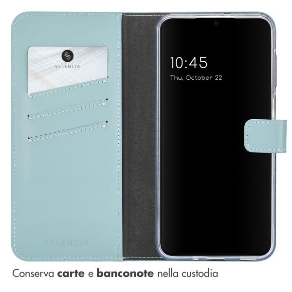 Selencia Cover a libro in vera pelle Samsung Galaxy A16 - Air Blue