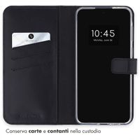 Selencia Cover a libro in vera pelle Samsung Galaxy A37 (5G) - Nero