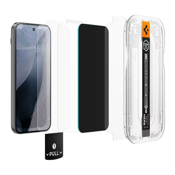 Spigen Vetro temperato privacy GLAStR EZ Fit + Applicatore - confezione da 2 Google Pixel 11 Pro XL / 10 Pro XL / 9 Pro XL
