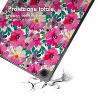 imoshion Cover Trifold Design Samsung Galaxy Tab A9 Plus - Floral Water Color
