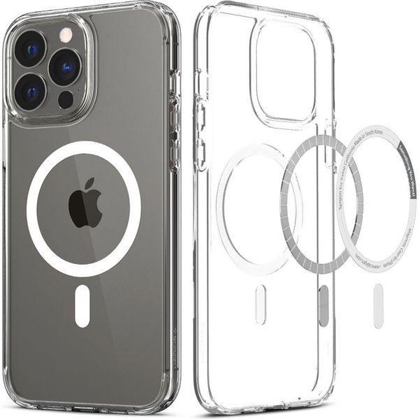 Spigen Cover Posteriore Ultra Ibrida con MagSafe Apple iPhone 13 Pro Max - Crystal Clear