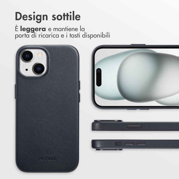 Accezz Cover in Pelle con MagSafe Apple iPhone 15 - Onyx Black