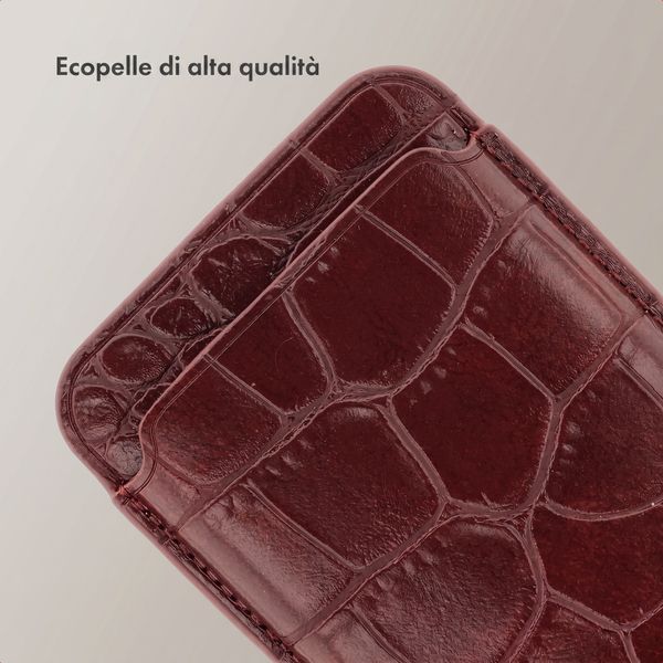 Selencia Portacarte Croco con MagSafe - Burgundy