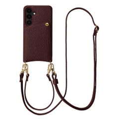 Selencia Cover per telefono Nova con cordino e portacarte Samsung Galaxy S25 / S24 - Bold Burgundy
