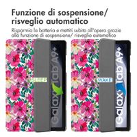 imoshion Cover Trifold Design Samsung Galaxy Tab A9 Plus - Floral Water Color