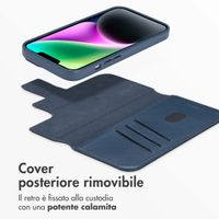 Accezz Cover in pelle 2 in 1 con MagSafe Apple iPhone 14 - Nightfall Blue