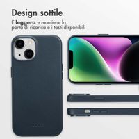 Accezz Cover in Pelle con MagSafe Apple iPhone 14 - Nightfall Blue