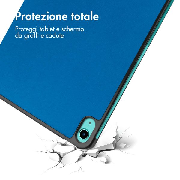imoshion Cover a libro Trifold Apple iPad 11 (2025) 11 pollici A16 / iPad 10 (2022) 10.9 pollici - Cobalt Blue