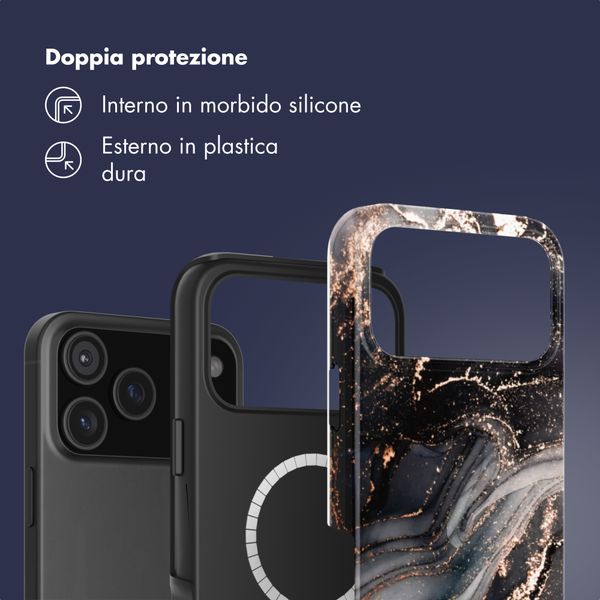Selencia Cover posteriore Vivid con MagSafe Apple iPhone 17 Pro Max - Chic Marble Black