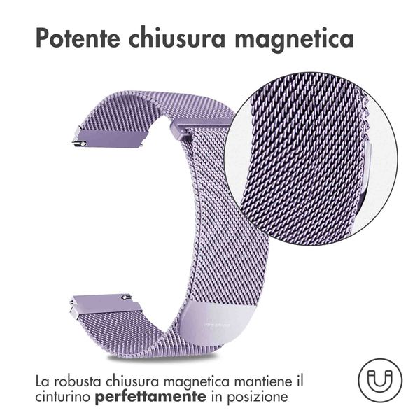 imoshion Cinturino milanese magnetico  - Attacco universale 20 mm - Taglia S - Viola