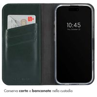 Selencia Cover a libro in vera pelle Apple iPhone 16 Pro Max - Verde