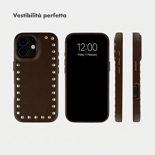 Selencia Cover posteriore Studs con MagSafe Apple iPhone 17 - Cacao Crush