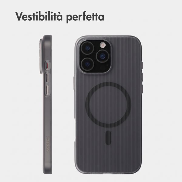 Accezz Cover Lite con MagSafe | Fluted | Apple iPhone 16 Pro Max - Grigio