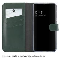 Selencia Cover a libro in vera pelle Samsung Galaxy S25 - Verde