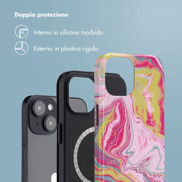 Selencia Cover posteriore Vivid con MagSafe Apple iPhone 14 - Marble Pink
