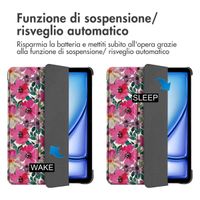 imoshion Cover Trifold Design Apple iPad Air 13 pollici (2026) M4 / (2025) M3 / (2024) M2 - Floral Water Color