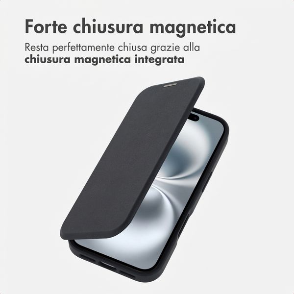 imoshion Bookcase trasparente con MagSafe Apple iPhone 16 - Nero