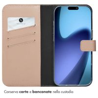 Selencia Cover a libro in vera pelle Apple iPhone Air - Dusty Pink