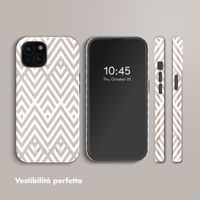 Selencia Cover posteriore Vivid con MagSafe Apple iPhone 15 - Beige Zigzag