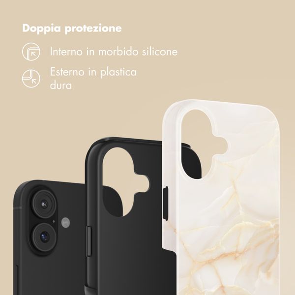 Selencia Cover Posteriore Vivid Apple iPhone 17 - Golden Beige Marble