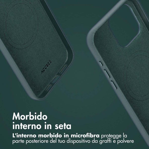Accezz Cover in pelle 2 in 1 con MagSafe Apple iPhone 15 Pro Max - Cedar Green