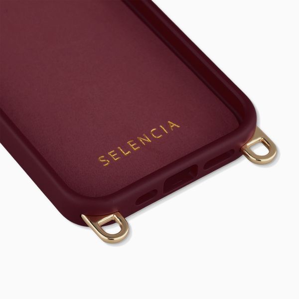 Selencia Cover posteriore Rivièra con MagSafe con ganci rimovibili Apple iPhone 15 Pro - Bold Burgundy