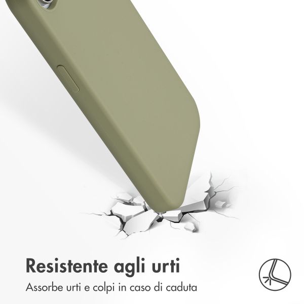 Accezz Cover in silicone liquido con MagSafe Apple iPhone 17e / 16e - Cooper Green