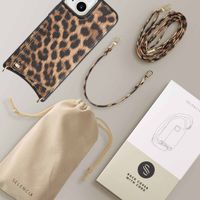 Selencia Cover per telefono Nova con cordino e portacarte Apple iPhone 15 - Leopard