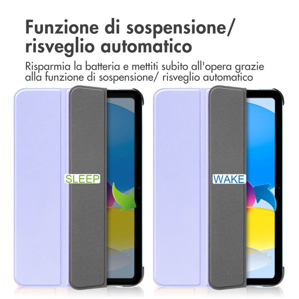 imoshion Cover a libro Trifold Apple iPad 11 (2025) 11 pollici A16 / iPad 10 (2022) 10.9 pollici - Lilla