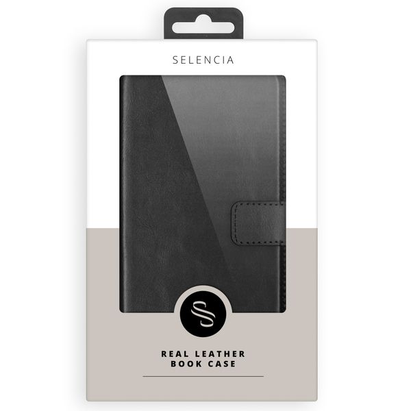 Selencia Cover a libro in vera pelle Apple iPhone 14 Pro - Nero