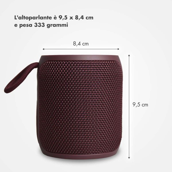Selencia Altoparlante Bluetooth AquaPlay - Altoparlante wireless - Impermeabile - Bordeaux