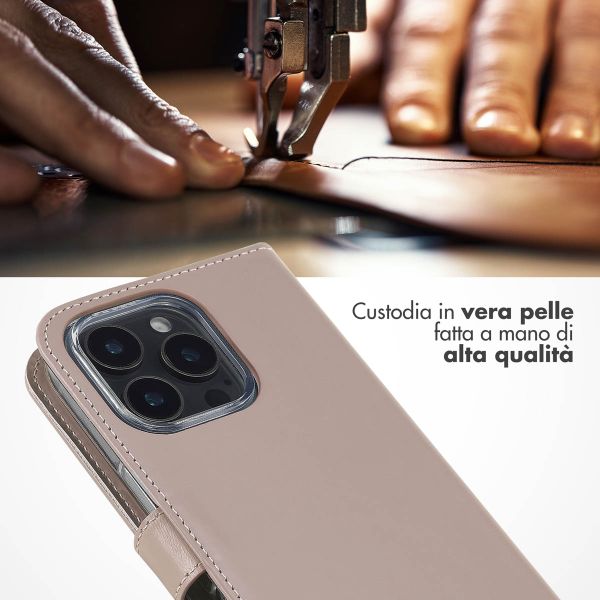 Selencia Cover a libro in vera pelle Apple iPhone 16 Pro Max - Dusty Pink