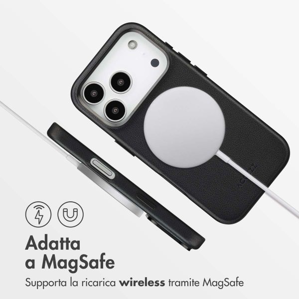 Accezz Cover in Pelle con MagSafe Apple iPhone 17 Pro - Onyx Black