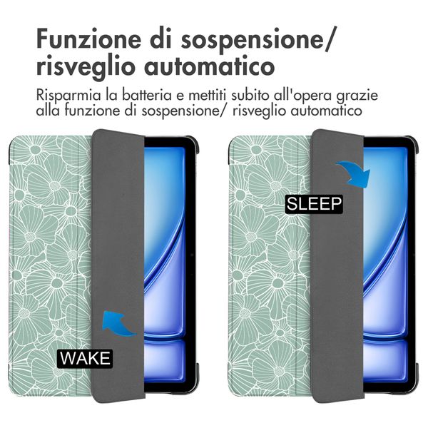 imoshion Cover Trifold Design Apple iPad Air 11 pollici (2026) M4 / (2025) M3 / (2024) M2 / Air 5 (2022) / Air 4 (2020) - Botanica