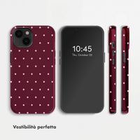 Selencia Cover posteriore Vivid con MagSafe Apple iPhone 14 - Happy Dots Burgundy