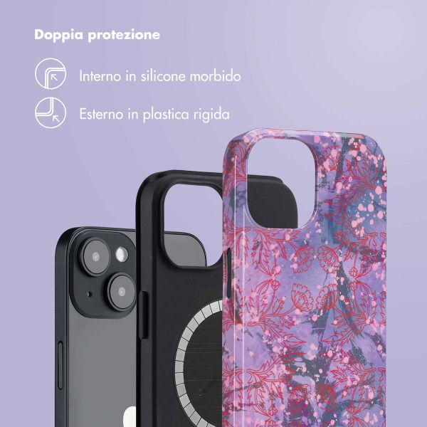 Selencia Cover posteriore Vivid con MagSafe Apple iPhone 14 - Fresh Paint Flower Orange