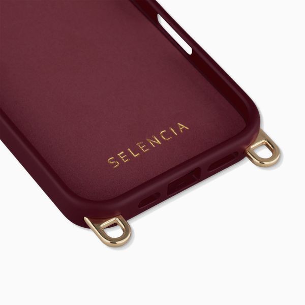 Selencia Cover posteriore Rivièra con MagSafe con ganci rimovibili Apple iPhone 16 - Bold Burgundy