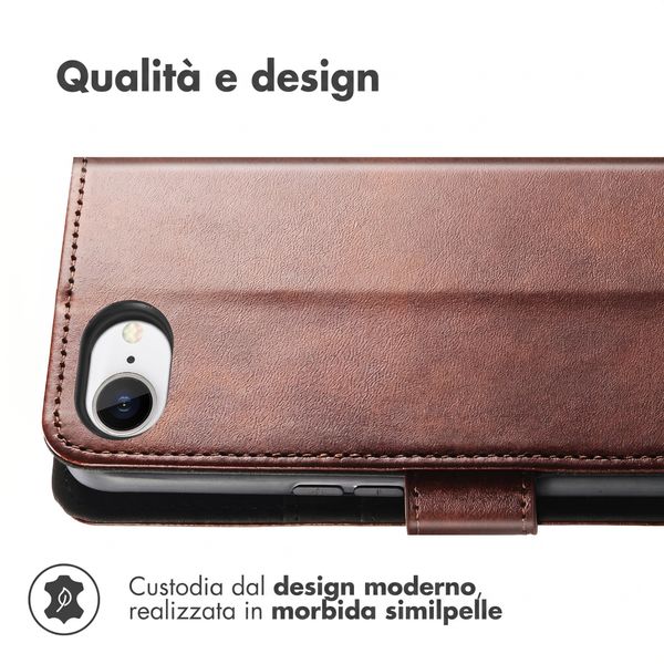 imoshion Cover a libro di Lusso Apple iPhone 17e / 16e - Marrone scuro