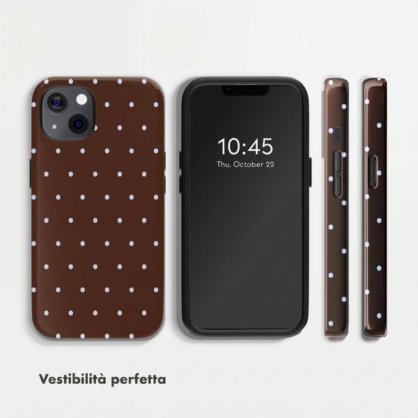 Selencia Cover Posteriore Vivid Apple iPhone 13 Pro - Happy Dots Chocolate