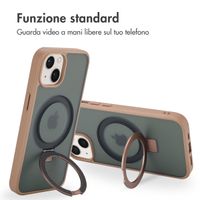 Accezz Cover con anello e supporto con MagSafe Apple iPhone 14 - Marrone