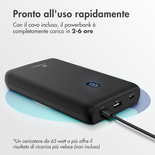 imoshion Powerbank 20.000 mAh - Quick Charge e Power Delivery - 100W - Nero