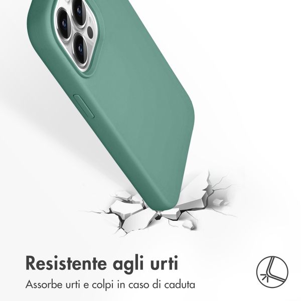 Accezz Cover in silicone liquido con MagSafe Apple iPhone 13 Pro - Verde scuro