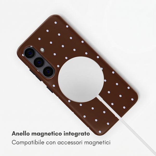 Selencia Cover posteriore Vivid con MagSafe Samsung Galaxy S24 - Happy Dots Chocolate
