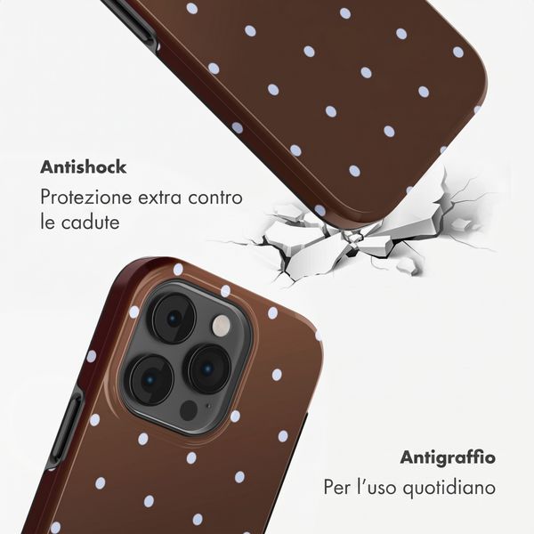 Selencia Cover Posteriore Vivid Apple iPhone 14 Pro - Happy Dots Chocolate