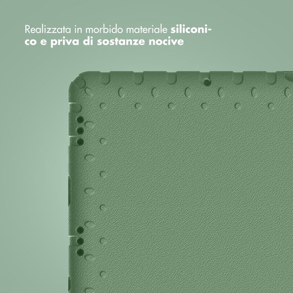imoshion Cover Posteriore Kidsproof con Maniglia Samsung Galaxy Tab A11 Plus / A9 Plus - Olive Green