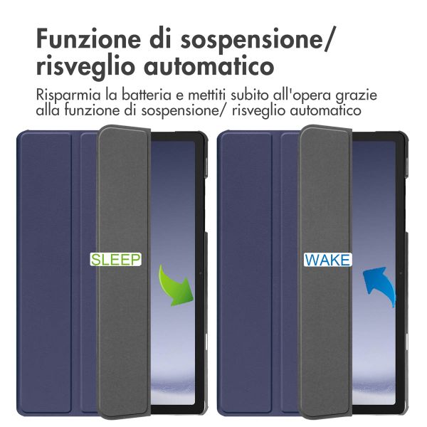 imoshion Cover a libro Trifold Samsung Galaxy Tab A9 Plus - Blu scuro