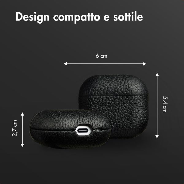 Accezz Cover in vera pelle  Apple Airpods 4 - Nero